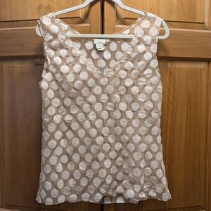 Petit Pois By Viviana G Sleeveless Polka Dot V-Neck Top - Blush. Top Brand.
